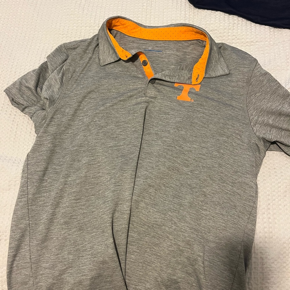 University of Tennessee Gray Polo Shirt with Orange Accents